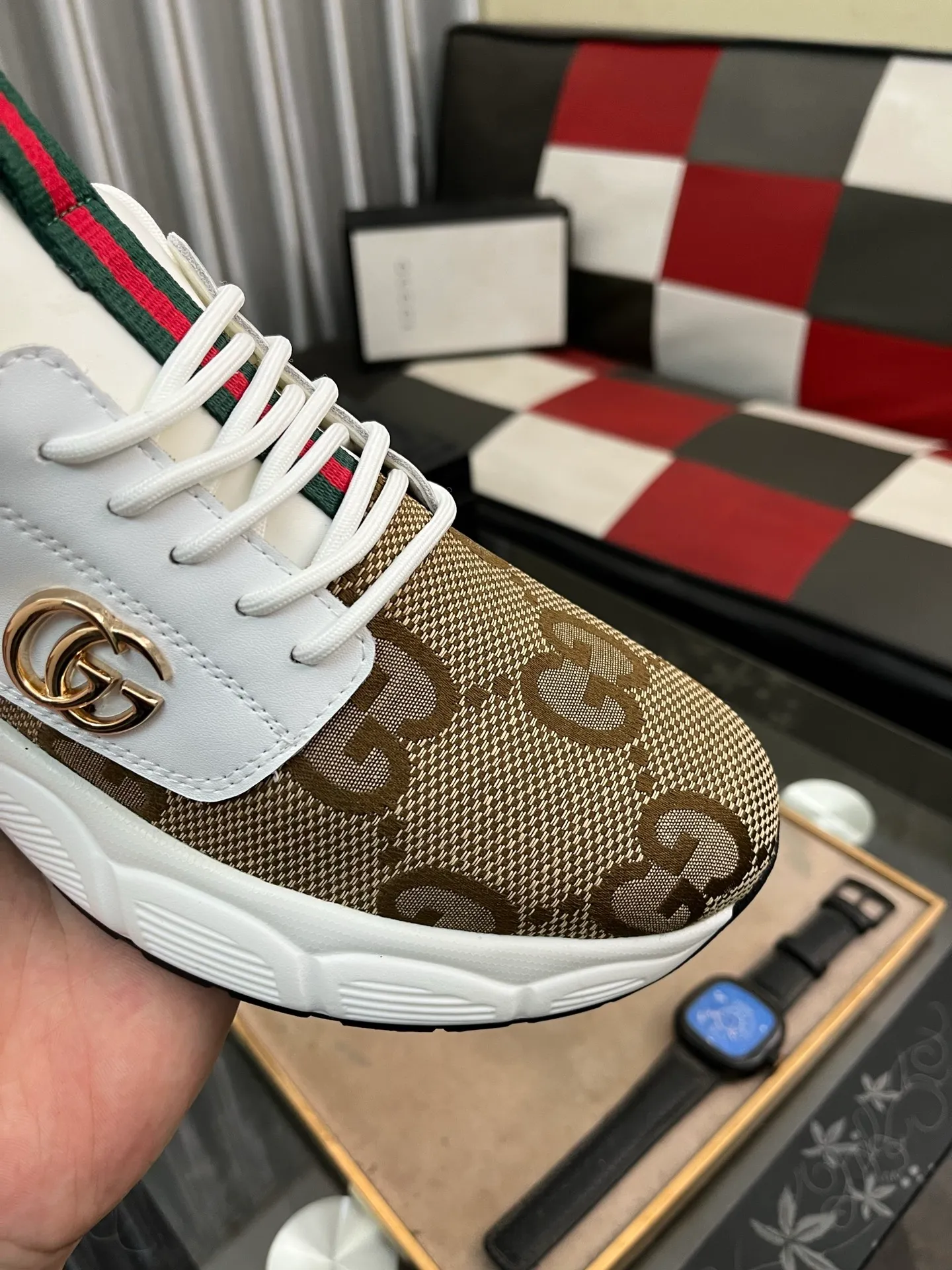Men's shoes 💰440⌚️⌚️ (GUCCI-Gucci) luxury brand sports and casual shoes, imported original material, sheepskin lining, high-end and comfortable, original outsole is light and wear-resistant! Purely handmade, details determine quality! 38-443️⃣colors available